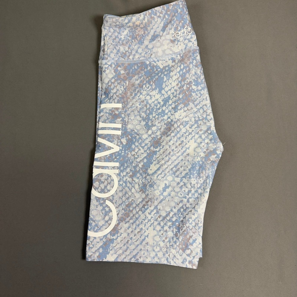 Calvin Klein Snake Print Biker Shorts Gray Blue White Size M